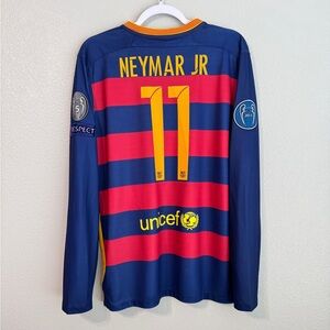 Barcelona 2015/2016 Neymar Jr UCL home soccer jersey